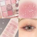 【The Edge of Beauty】New 9 Color Pink Eyehadow Pearlecent Matte Glitter Eye hadow Palette Waterproof Korean Makeup Cometic.
