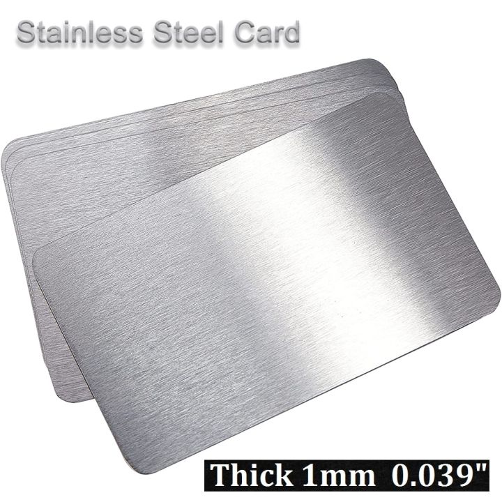 5/10Pcs 1mm Thick Stainless Steel Blank Metal Business Cards Laser Engraving Stainless Cards Customer DIY Gift Plate Blank Cards