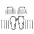 2Pcs Stainless Square Heavy Duty Ceiling Hook Wall Mounted Hook For Yoga Swings Hammocks Bracket Hardware Tool.
