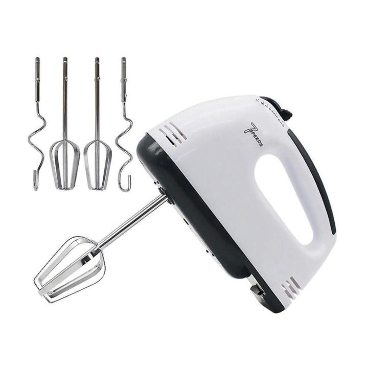 7-Speed Adjustment Electrical Egg Beater - White