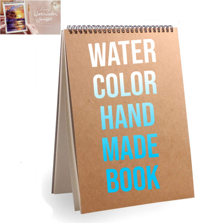 Watercolor Pad Handmade Paper Book, Perfect for Watercolor, Acrylic,oil pastel,Gouache Paint ,A4 Size 20sheets