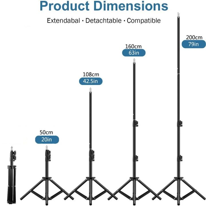 Photographic%20Lighting%20Stand%20Fill%20Light%20Stand%20Adjustable%20Tripod%20Suit%20For%20Ring%20Light%20With%201/4%20Screw%20Ring%20Lamp%20Softbox%20Ringlight%20-%20Image%204