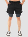 Hotfiary Men's Compression Pants with Shorts 2 in 1 Running Gym Workout Shorts Leggings Compressions Tights Multicolor.