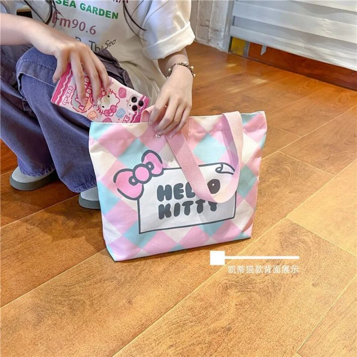 2pcs%20Kawaii%20Hello%20Kitty%20Canvas%20Tote%20Bag%20For%20Women%20Zipper%20Large%20Capacity%20Shoulder%20Bag%20Cartoon%20Handbag%20Ladies%20Books%20Bag%20-%20Image%204