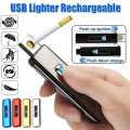USB Electric Lighter Rechargeable Windproof Cigarette Lighters Smoking Tools Ultra-Thin Men's Gift. 