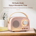 Mini Retro Bluetooth Speaker Cute Speaker with FM Radio Portable Wireless Speaker with TWS Music Player Hifi Stereo TF USB. 
