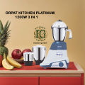Orpat Kitchen Platinum 1200 Watts Mixer Grinder and Blender with Stainless Steel Blending & Liquidizer Jar. 