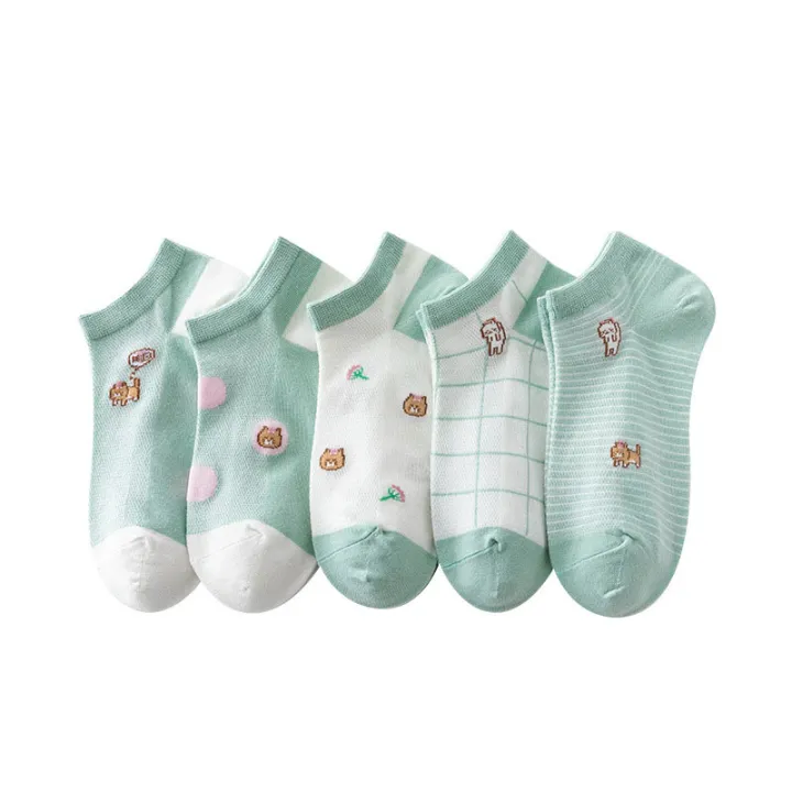 5Pairs/set%20Women%20Socks%20Summer%20Thin%20Mesh%20Breathable%20Short%20Socks%20Cartoon%20Print%20Low%20Cut%20Sock%20Ladies%20Girls%20Boat%20Socks%20-%20Image%202