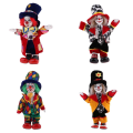 9 Inch Porcelain Smiling Clown Wearing Outfits Funny Harlequin Doll Circus Props Halloween Christmas Decoration Kids Gifts. 