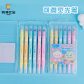 Weibo Stationery Student Color Double-Headed Fluorescent Pen Marking Pen Points Children's Good-looking Cute Journal Pen. 