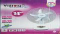 VISION Rechargeable Table Fan 14'' White With USB Charger. 