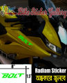 Bike Radium Sticker - Bolt Branding / Glow in the dark ( Waterproof & Premium quality)/ Bike Sticker Gallery. 