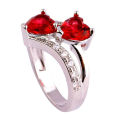 （New）Alloy Ring Portable Lightweight mall Metal Finger Decoration Love Heart hape Engagement Ring for Women. 