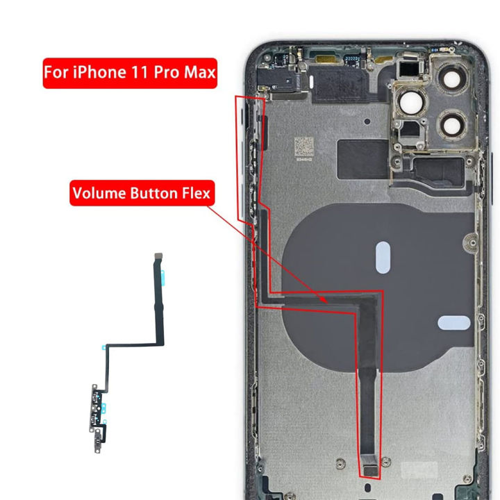 Power Button Flex For iPhone 11 Pro Max Volume Mute Switch Flex Cable With Bracket Replacement Parts Mobile Phone Accessories