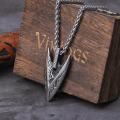 Odin's Spear Gungnir Viking Necklace For Men with Rune Symbol Raven’s of Odin LabradoriteNorse Mythology,Pagan Jewelry with box. 