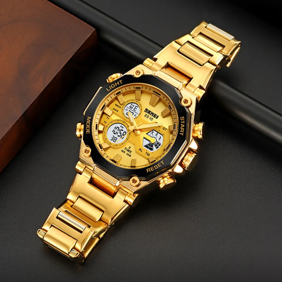 SKMEI 2210 Latest Model Dual Time LED Display Luminous Hands Watch