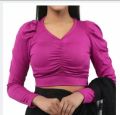Cotton Half Body Full Sleeve Crop Tops Blouse for Women. 