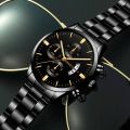 Fashion Men Black Stainless Steel Watch Luxury Calendar Quartz Wrist Watch Mens Business Watches for Man Clock Relogio Masculino. 