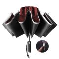Automatic Reverse Umbrella 12 Ribs Reverse Umbrella with Reflective Stripe LED Night Light for Women and Men. 