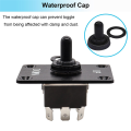 Momentary 6 Pin 3 Position (ON)-Off-(ON)UP/Down Polarity Reverse Switch Black Plastic,Metal.