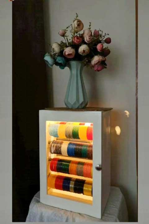 Elegant Churir Almari – Wooden Bangle Organizer with LED Light For Home And Office