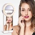 Selfie Ring Light XJ-01 Portable Flash Led Camera Phone Enhancing Photography Beauty Light with 2 x AAA Battery (Not Include) for Cell Phone. 