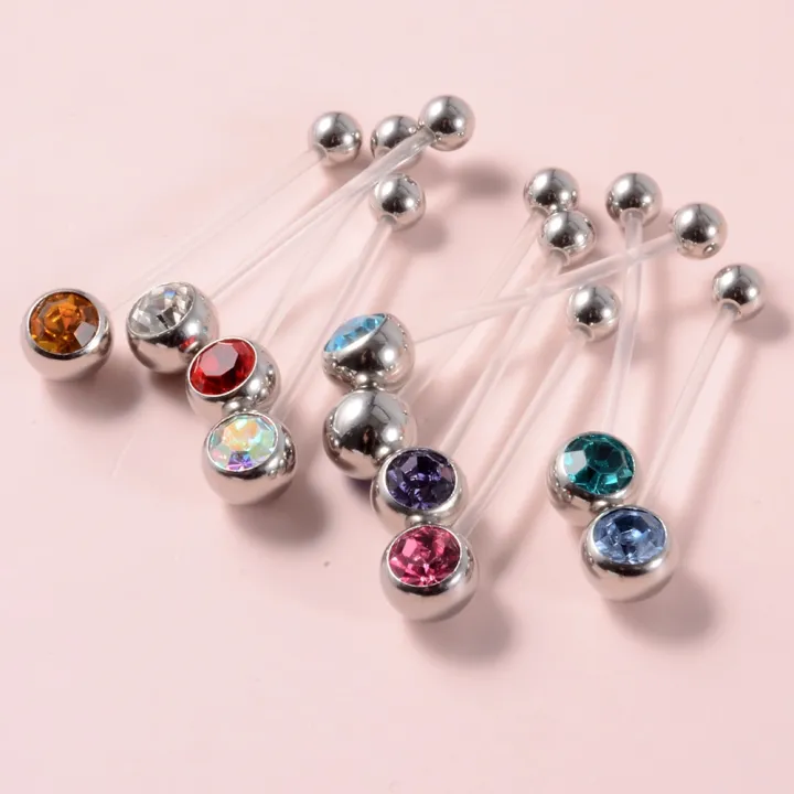 12Pcs%20Acrylic%20Flat%20CZ%20Gem%20Bioplast%20Flexible%20Pregnancy%20Navel%20Belly%20Button%20Rings%20Piercing%20Charming%20Navel%20Bar%20Body%20Jewelry%2014g%20-%20Image%208