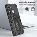For Infinix Hot 20i X665E Phone Case Flexible Finger Ring Buckle Shockproof Hard PC Silicone Back Cover with Kickstand Bracket. 