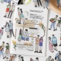 20pcs/lot Cute Couple Characters Stickers Pack Junk Journal Decorative Girls Boys Stickers Label Album Scrapbooking Korean Style. 