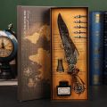 Fashion Punk Style Quill Fountain Pen Writing Set Mechanical Creative Dip Pen Multicolor Vintage Writing Ink Set Student.