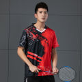 New Badminton Sportswear Suit Men's and Women's Summer Quick-Drying T-shirt Badminton Clothing Table Tennis Clothing Custom Lettering.