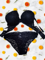 Women Push Up Underwire Bra and Panty Set / / Comfortable foam Soft Cup net Bra // Panty For Women.