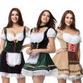 2022 Women's Oktoberfest Maid Cosplay Costume German Traditional Festival Strapless Splicing Dress Girl Costume.