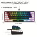 60% wired gaming keyboard, RGB backlight ultra compact mini keyboard, waterproof small compact 61 key keyboard for pc/Mac gamers.