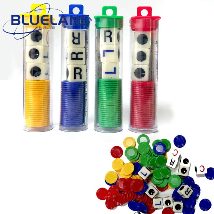 Interactive Dice Game Interactive Left Right Center Dice Game Set with Storage Box Fun Party Toy Dice Game for 3 or More Players
