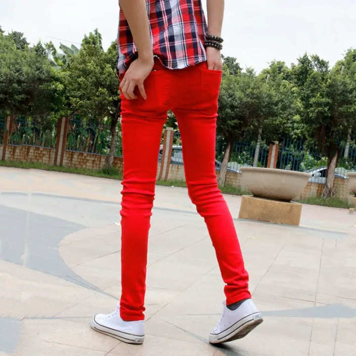 Wholesale%202021%20Korean%20Fashion%20Casual%20Show%20Thin%20Skinny%20Jeans%20Men%20Red%20Clothes%20For%20Teenagers%20Pencil%20Trousers%20Men's%20Classic%20Pants%20-%20Image%206