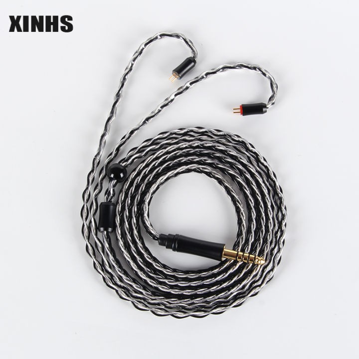 Xinhs 8 Core 5n Single Crystal Copper Silver Plated Wire Headphone Upgrade Cable