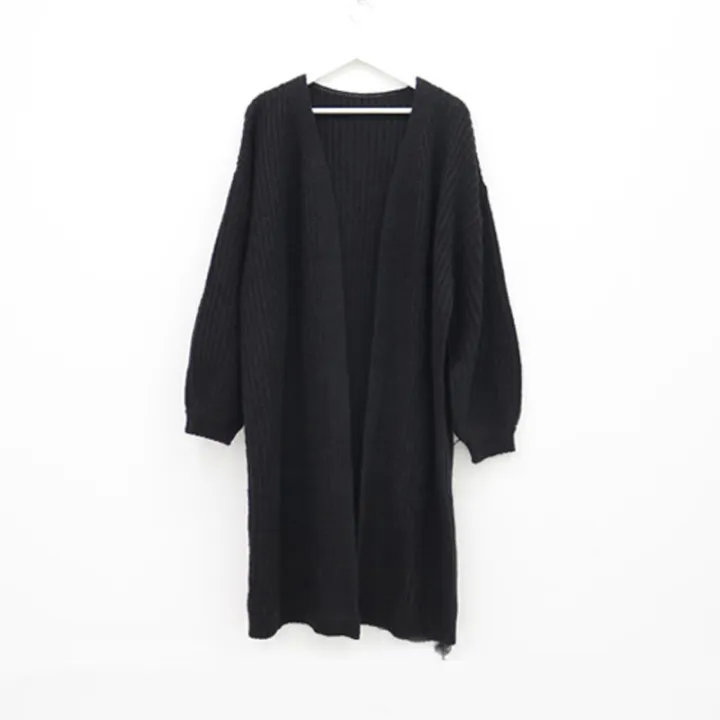 Korean%20version%20lazy%20wind%20pit%20strip%20long%20sweater%20women's%20coat%202023%20new%20solid%20color%20loose%20balloon%20sleeve%20knitted%20cardigan%20tide%20-%20Image%208