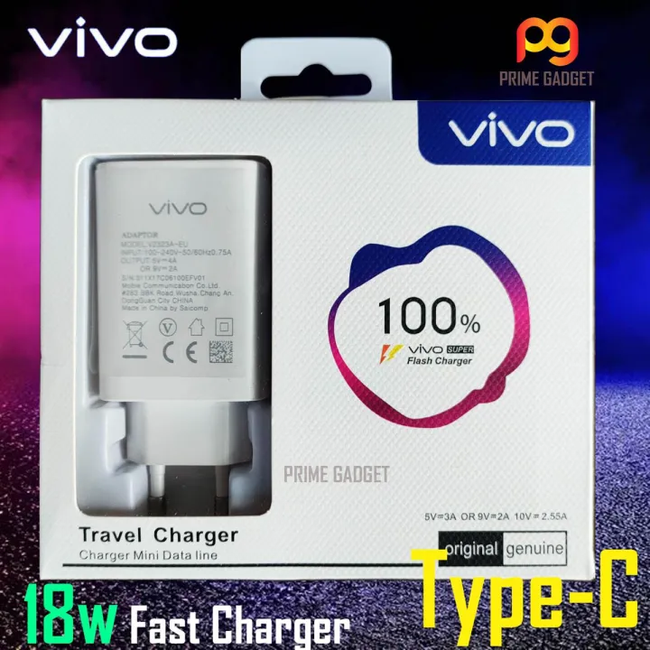 18W Fast Charger For Vivo Quick Charge 3.0 Type-C for all Smartphone with Warranty