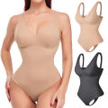 Shapewear Bodysuit Thong Body Shaper for Women Waist Trainer Corset Deep V Neck Slimming Underwear Built-in Bra Camisoles Tops. 