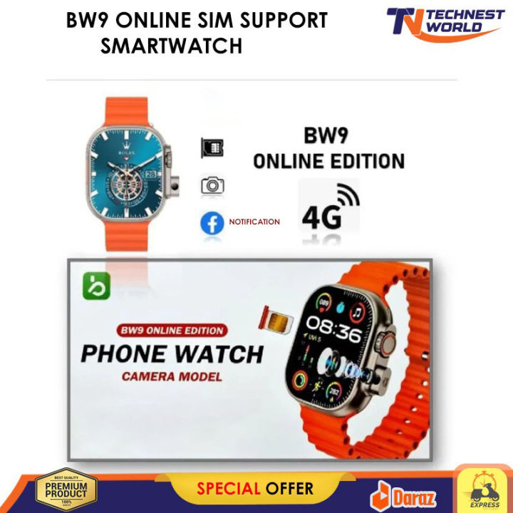BW9 Online | BW10 Pro 4G Sim Card Support Camera Smart Watch