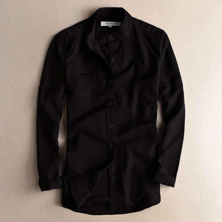 Slim%20Fit%20Blank%20Cotton%20Long%20Sleeve%20Shirt%20For%20Men%20-%20Image%202