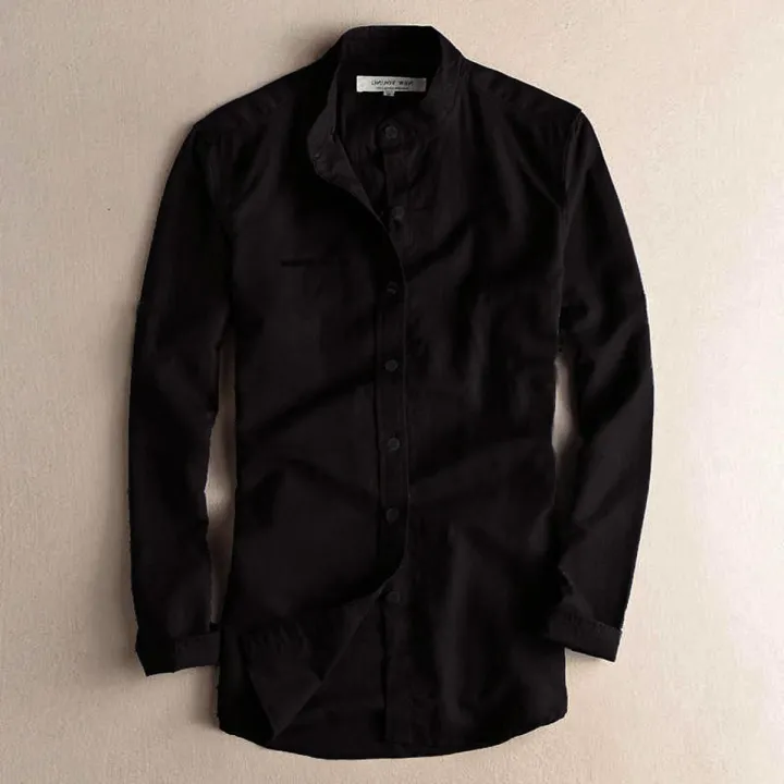 Slim%20Fit%20Blank%20Cotton%20Long%20Sleeve%20Shirt%20For%20Men%20-%20Image%202