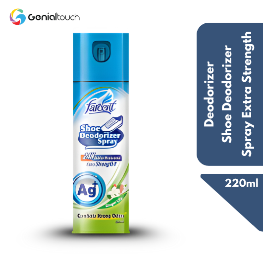 Farcent Shoe Deodorizer Spray Extra Strength Antibacterial Foot Deodorizer Spray 24H Protection Ginger & Lily Scent 220ml