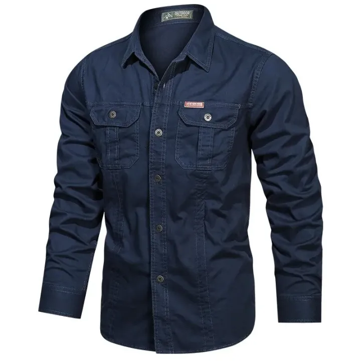 New%20Men's%20Casual%20Shirt%205XL%20Male%20Overshirt%202023%20Military%20Cotton%20Long%20Sleeve%20Shirts%20Men%20Brand%20Clothing%20High%20Quality%20Blouse%20-%20Image%203