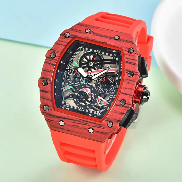 Richard%20sports%20hollowed%20out%20watch%20barrel%20shaped%20wood%20grain%20flower%20ghost%20head%20timing%20six%20needle%20quartz%20watch%20alloy%20silicon%20tape%20-%20Image%202