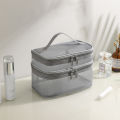 1pcs Mesh Makeup Bag for Women Double Layer Travel Cosmetics Storage Bag for Girls Ladies Large Capacity Transparent Mesh Wash Bag.