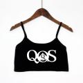 New Crop Top QOS Queen Of Spades Print Women's Elastic Cotton Camis Sleeveless Female Short Girls Tank Top Bar Women.