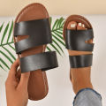 2023 summer new straight slippers women's cross-border ladies casual sandals flat large size beach shoes foreign trade women.