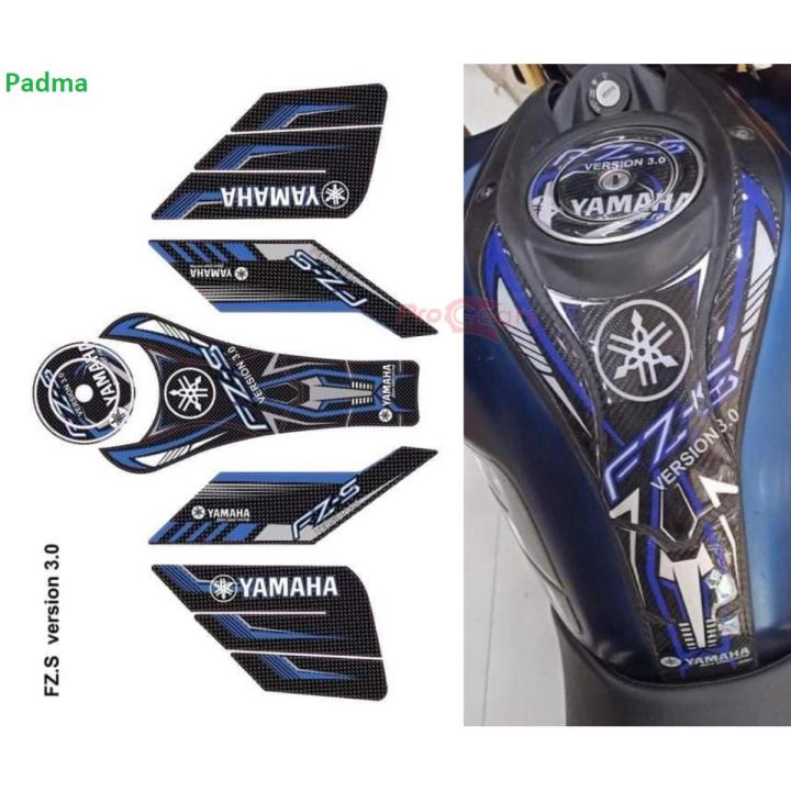 Yamaha FZ150I V3 Tank Pad Protector Sticker - Black & Blue